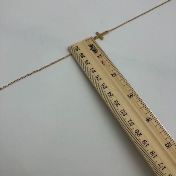 18K Gold Plated Stainless Steel "Cross' Necklace Women's Waterproof Spiritual - Picture 9 of 10